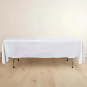 Scuba Rectangular Tablecloth 60"x102" White - Wrinkle Free & Stain Resistant Sophisticated Table Cover