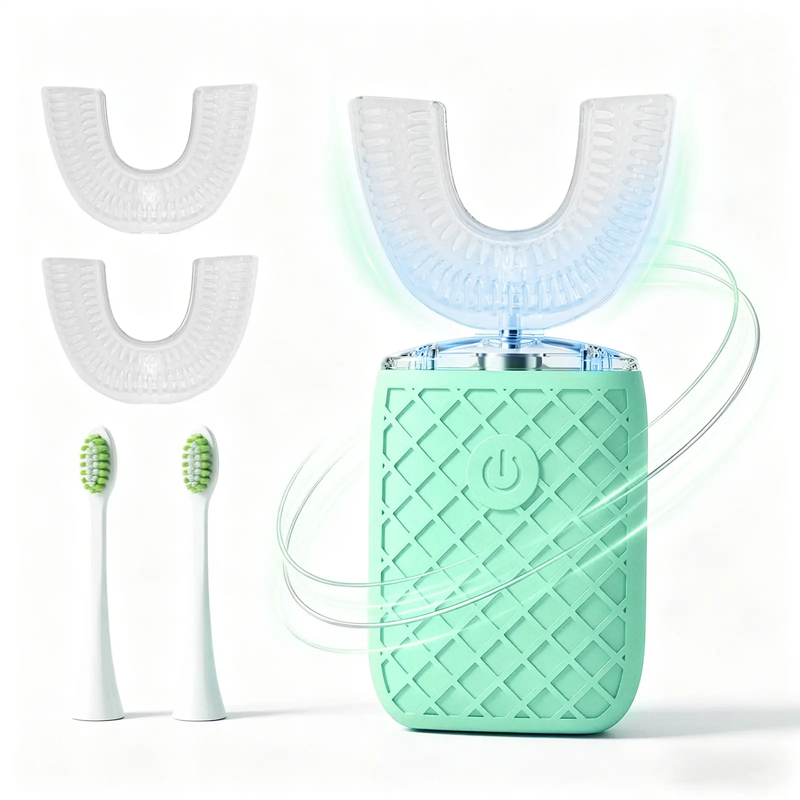 Adult Sonic Automatic Electric Toothbrush, 360° Oral Cleaning Stain Whitening, IPX7 Waterproof Rechargeable, u-Shape Brush Head*3+Straight Handle Brush Head*2, Suitable for Travel or Home Use tiktokshopbacktoschool,back to school,back to school haul
