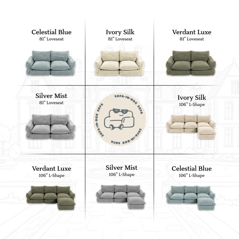 [New Year Deals] 81-106'' Down Blend Loveseat, Deep Seat Cloud Sofa with Feather-Filled Cushions, Ultra Soft Sink-in Comfort Couch for Living Room, Modern Oversized Sofa,Christmas Gifts for the Whole Family: Husband & Wife, Mom & Dad