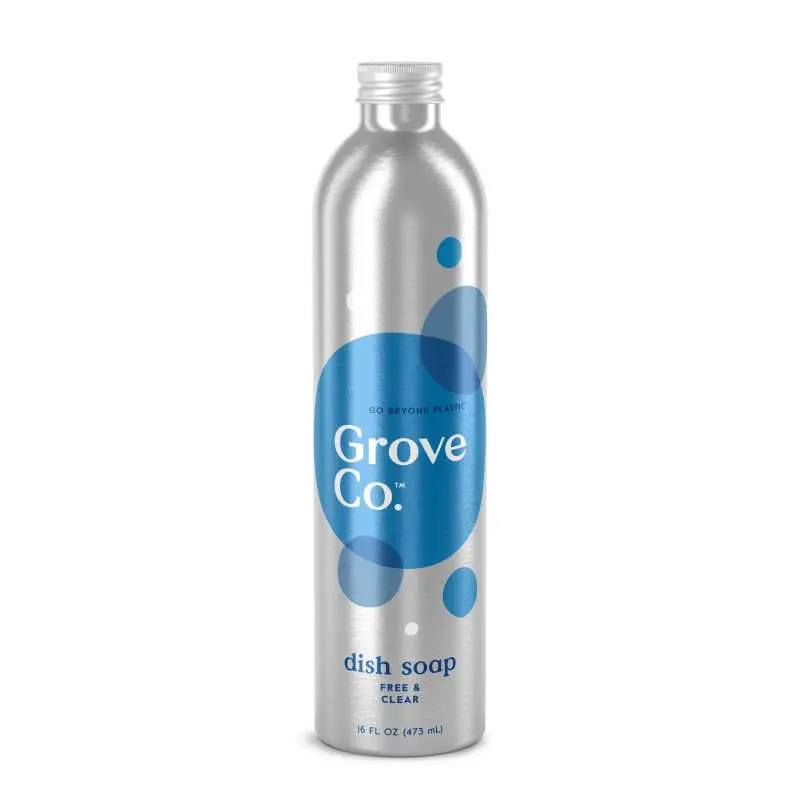 Grove Co. Dish Soap Refill Gel - USDA Certified 98% Plant-Based Dishwashing Liquid, Grease-Cut Cleaning Gel Dishwashing Supplies, Long-Lasting Suds, Fragrance-Free, Aluminium-Compatible, Triclosan-Phthalate-Synthetic Dye-Free, All Purpose Dishwashing Supp