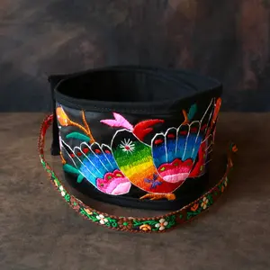 Embroidtale Vintage Hand-embroidered Belt with Floral Phoenix Pattern