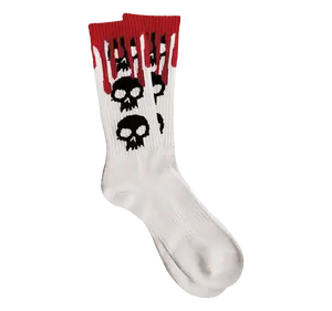 3 SKULL BLOOD SOCKS - WHITE