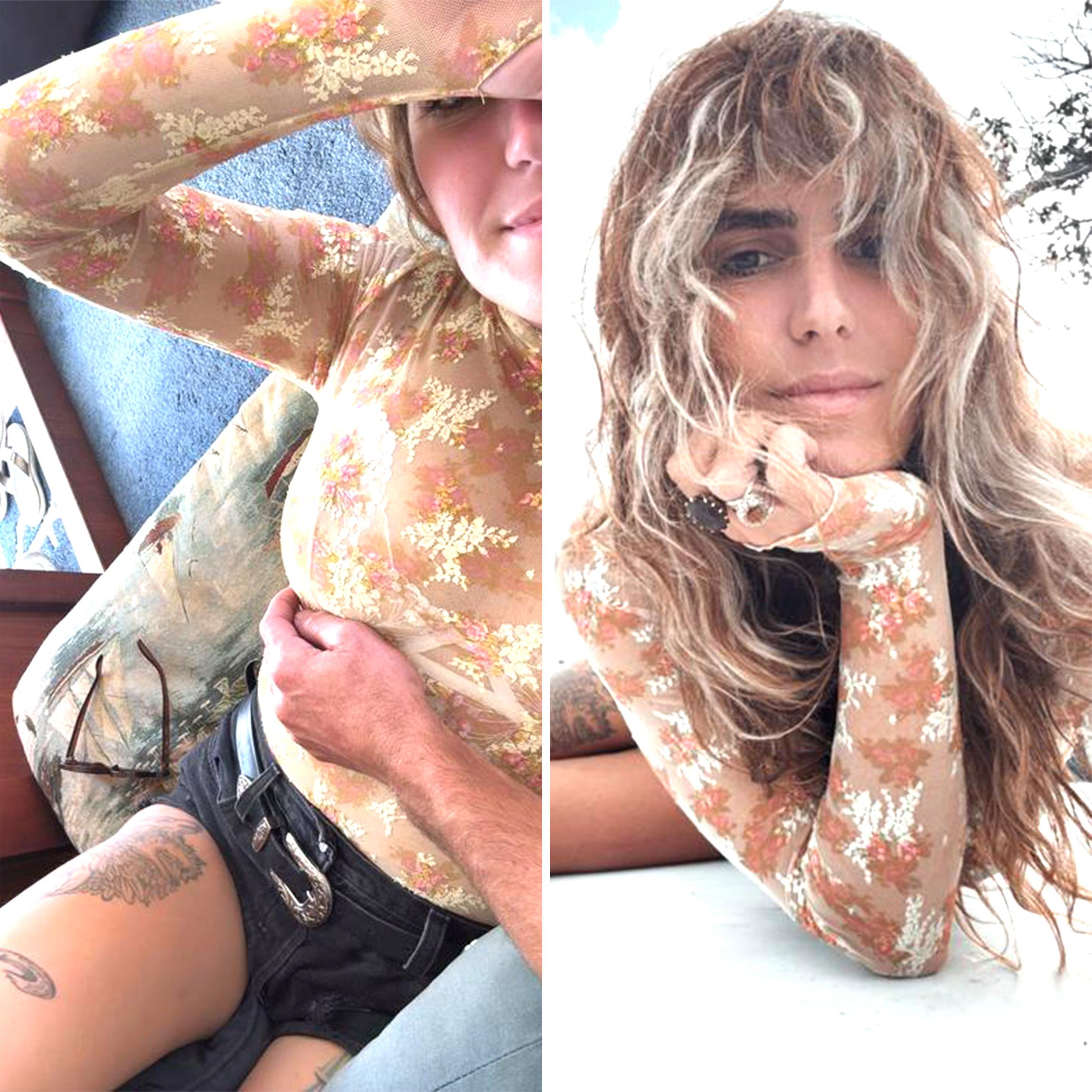 Buenoble Women's Sheer Leopard Mesh Long Sleeve Top Y2K Slim Fit Mock Neck See Through Layering Shirt