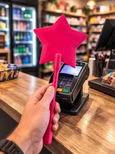 Tap to Pay Star Wand – 3D Printed Retractable Magic Durable PLA Construction Fun Star Design for Contactless Payments CoolGadgets TikTokShopFinds