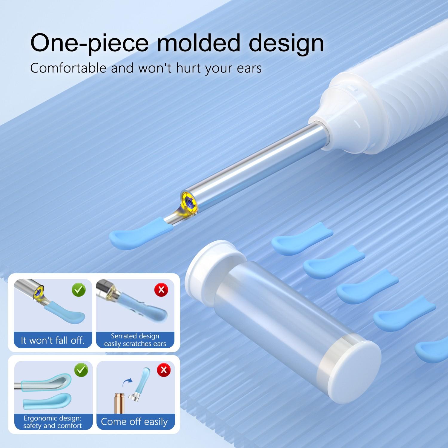 Ear Wax remover tool, Silicone Ear Care Kit, Ear Wax Removal Tool with Camera, Birthday Party Gifts, Christmas Gifts Wireless Gentle