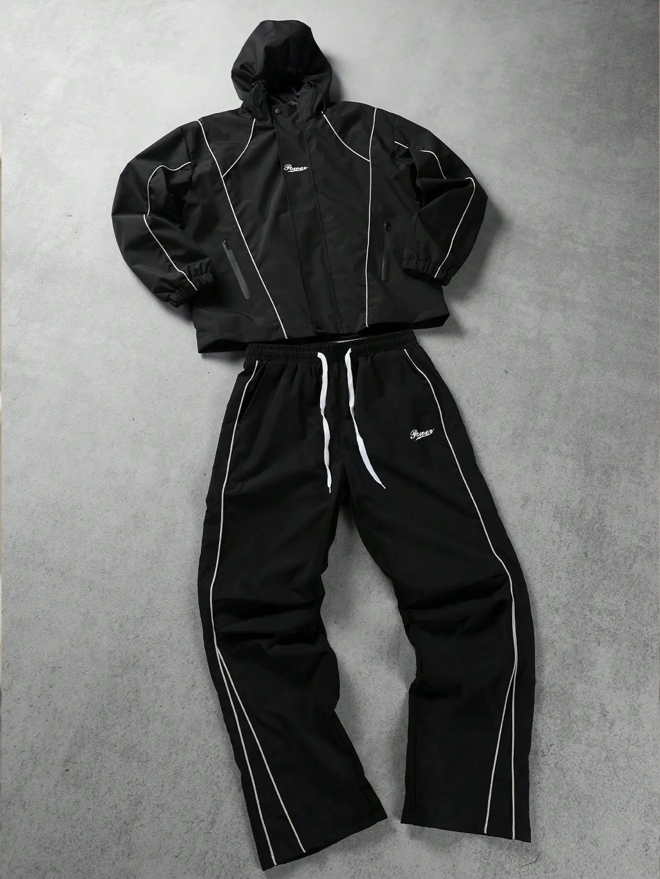 Men's Hooded 2-Piece Athleisure Wear Set, Striped Matching Tracksuits, Windproof Wear-Resistant Sport Outdoor Clothing, Casual Tracksuit, Long Sleeve, 2 Piece Sets, Hoodie And Sweatpants Pants & Top Sets