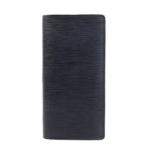 Pre-owned Louis Vuitton Leather Small Leather Goods LV Black Epi Brazza Wallet L26012124