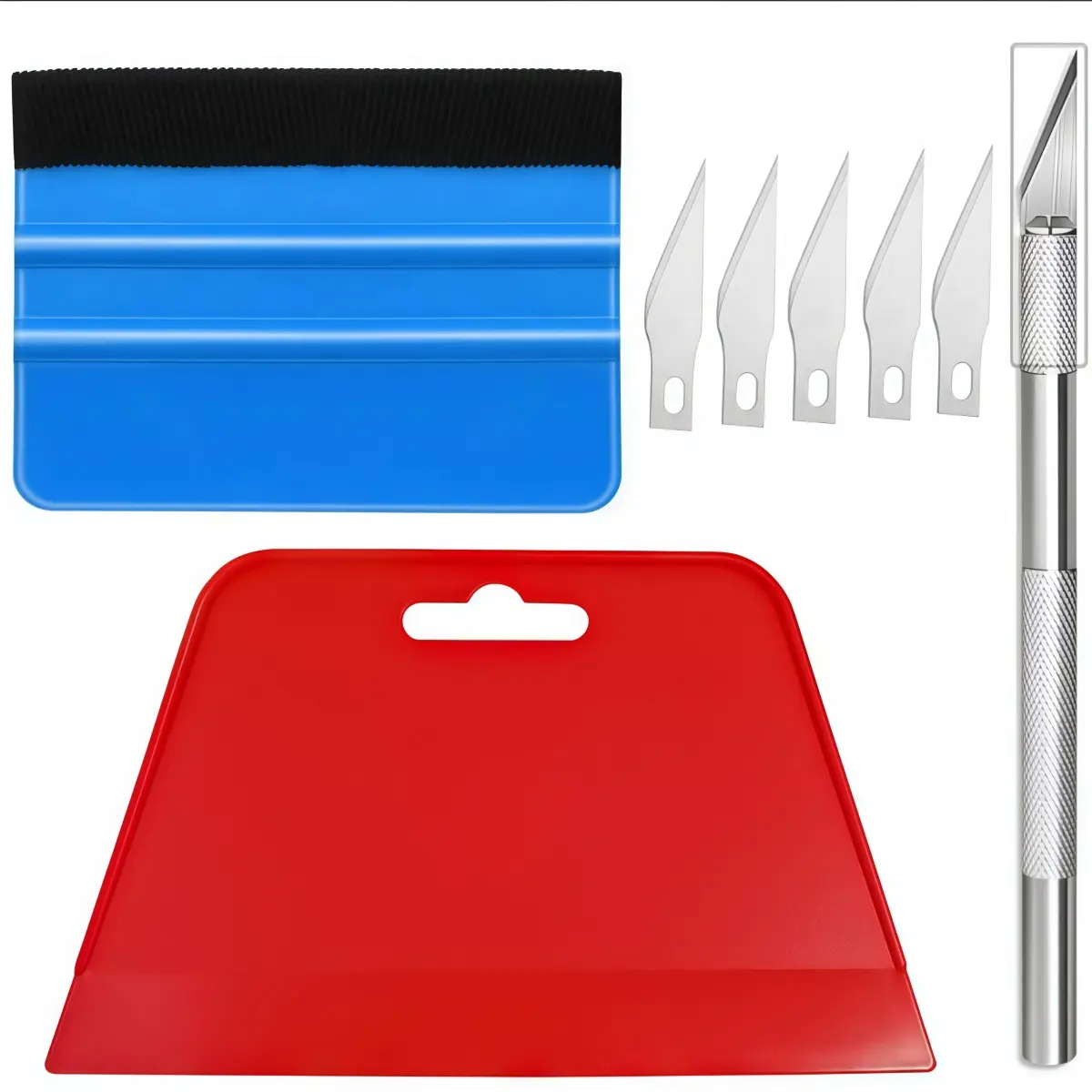 8-Piece Wallpaper Smoothing Tool Kit with Felt Squeegees, Scratch-Free Home Improvement Tool for Wallpaper Installation, Window Tint, Comfortable Grip, Smooths Out Creases