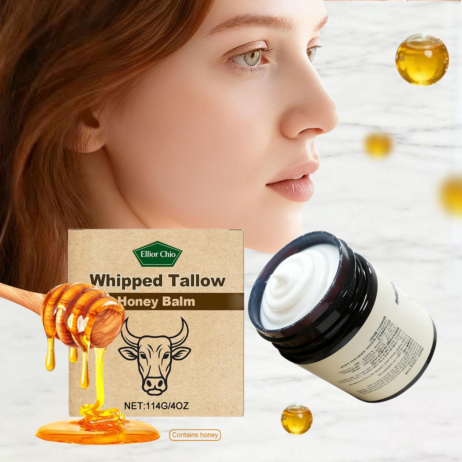 Whipped Grass-Fed Beef Tallow Honey Balm - 4 Oz,Moisturizing Cream for Soft, Smooth Skin - Handmade All-Natural Moisturizer - Lavender,hydrating, comfort, moisture boost cream, luminous firming cream, body care, hydrating dry skin Whipped Grass-Fed Beef Tallow Honey Balm - 4 Oz,Moisturizing Cream for Soft, Smooth Skin - Handmade All-Natural Moisturizer - Lavender,hydrating, comfort, moisture boost cream, luminous firming cream, body care, hydrating dry skin