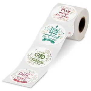Lillian Vernon Scripture Rolled Stickers-  252 Included, 1-3/4" Diameter, Printed in The USA, Great for Cards, Gifts, Party Favors and More