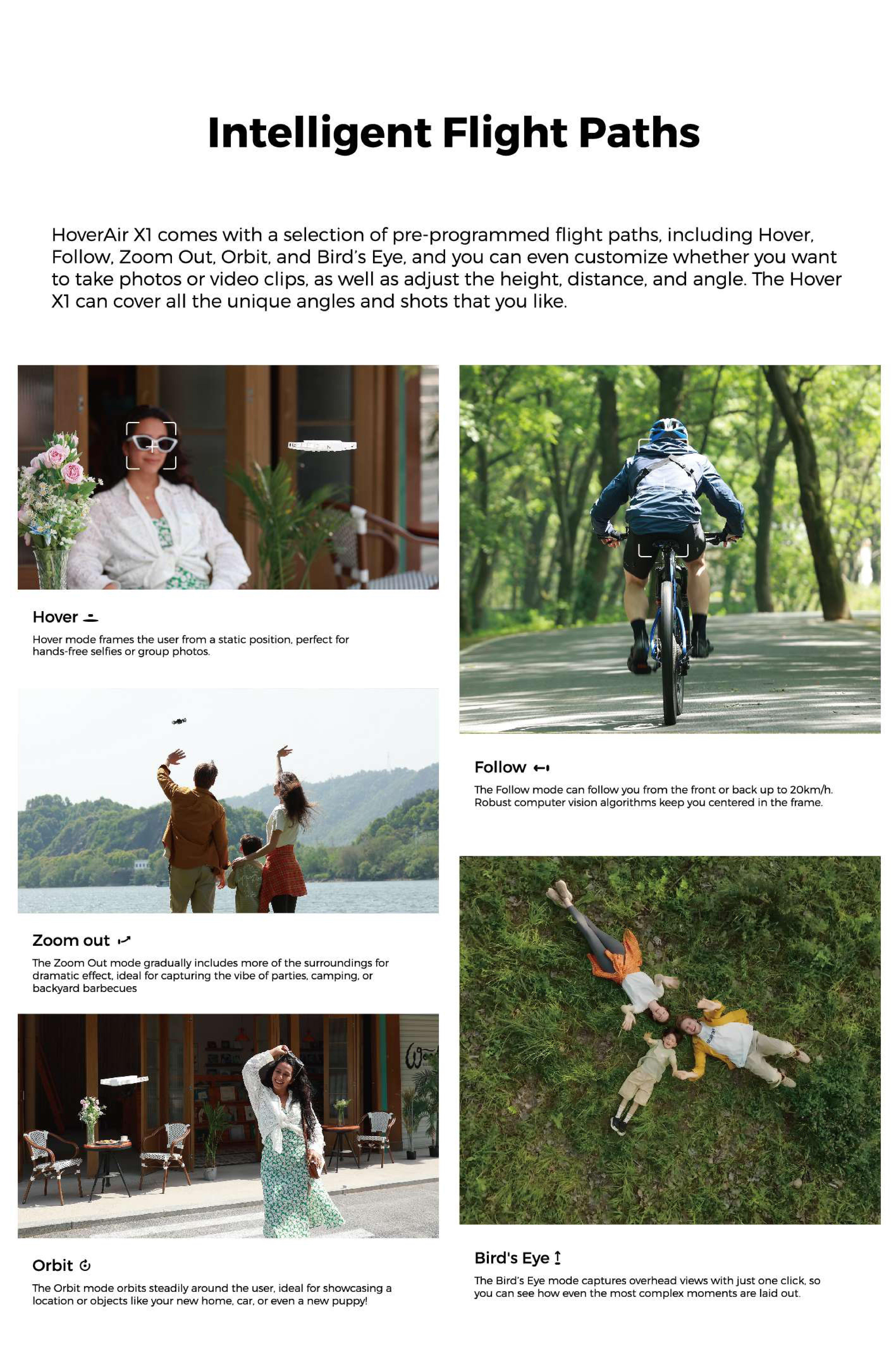 HOVERAir X1 Pocket-Sized Self-Flying Camera Lightweight Quadcopter with 5 Pre-Programmed Flights Foldable Design 125g Portable Electronic Handbag Mechanical Recording Drone