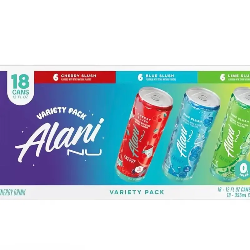 Alani Nu Energy Drink -Slush Variety Pack, 12 fl oz Cans, 18-Pack