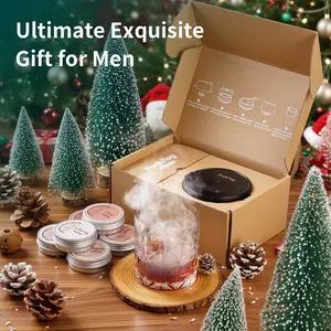 PockFog Electric Whiskey Smoker Kit Built-in Lighter, No Butane Needed, Rechargeable Cocktail Smoker Kit with 6 Wood Chips,Fashioned Drink Smoker Kit, Bourbon Whiskey Gifts for Men,Dad,Husband,Valentine's Day gift