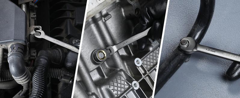 #JumpstartSale WORKPRO Ratcheting Combination Wrench, Cr-V Constructed, Nickel Plating, 72-Teeth, 12 Point Design