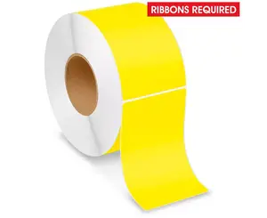 Yellow Thermal Transfer 4x6 Sticker Labels - Roll of 1,000 Thermal Labels - Multi-Purpose Thermal Printer Stickers