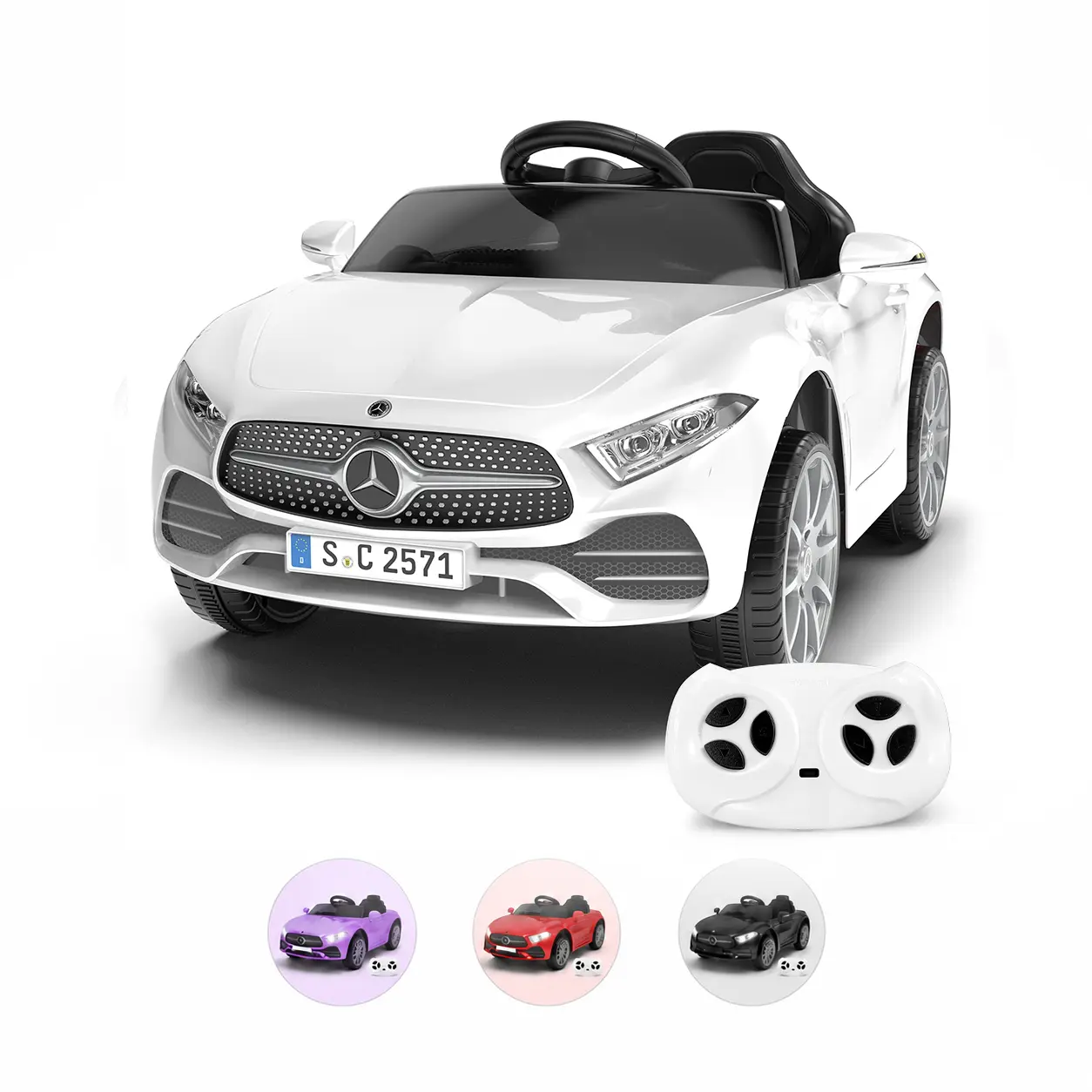 #backtoschool Mercedes-Benz CLS 350 12V Kids Ride-On Power Wheels - Parent & Remote Control, 4-Wheel Suspension, Music, LED Lights, USB - Kids & Toddler Toys, Boy Gifts for Outdoor Play, Power Wheels With Remote Control, Kids Toys