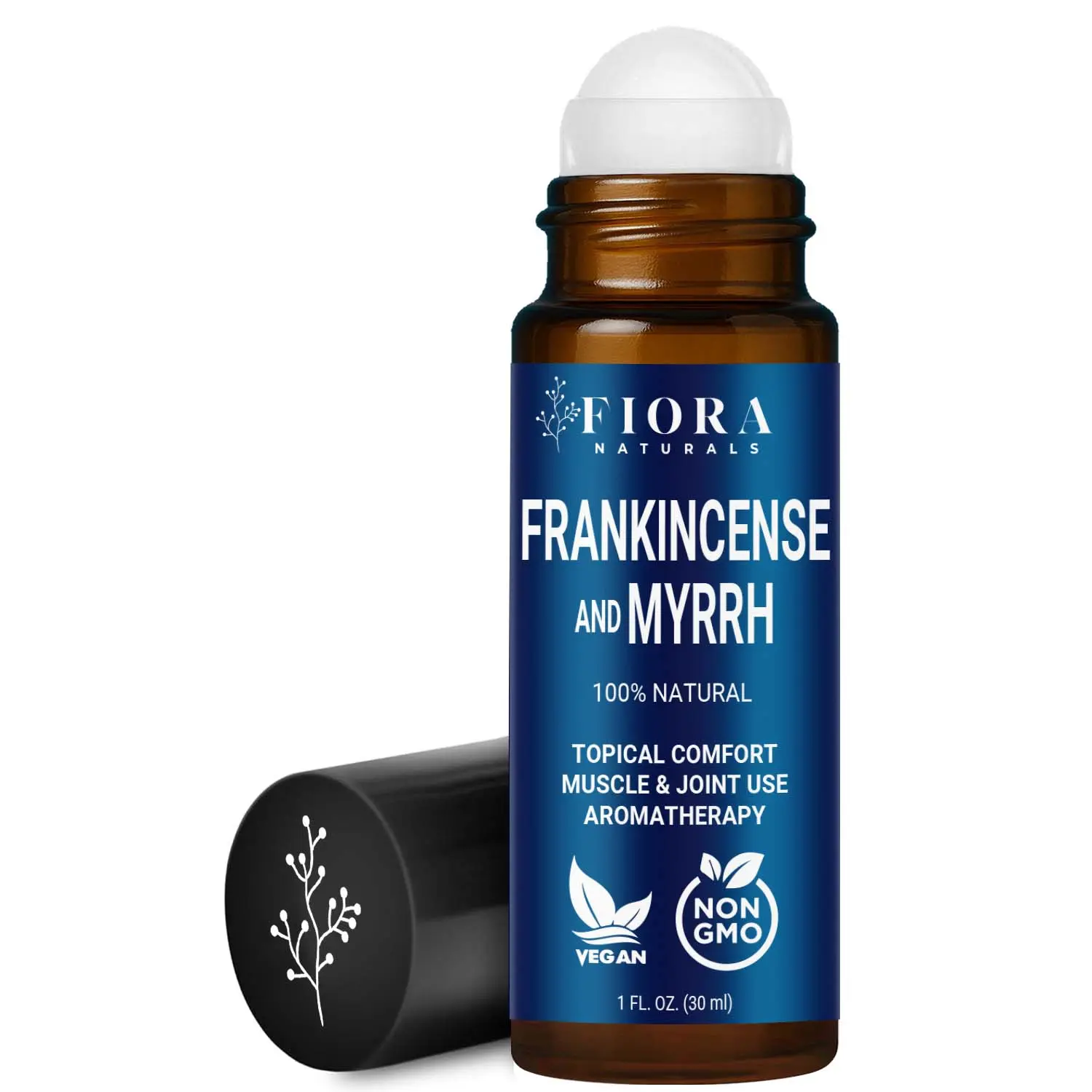 Frankincense & Myrrh Essential Oil Roll-On - Lightweight Pre-Diluted Aromatherapy Body & Massage Oil for Tired Muscles, Relaxation