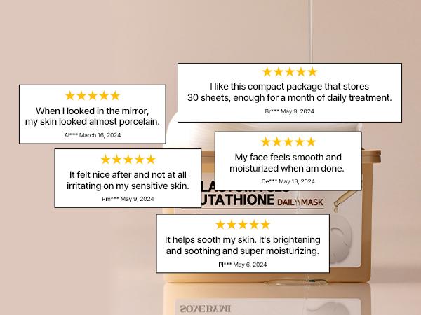 [SOME BY MI] Galactomyces Glutathione Daily Mask - 30 Sheets, 11.8Oz - Vitamin C Vegan Face Sheet Mask for Skin Brightening Routine - Korean Skin Care