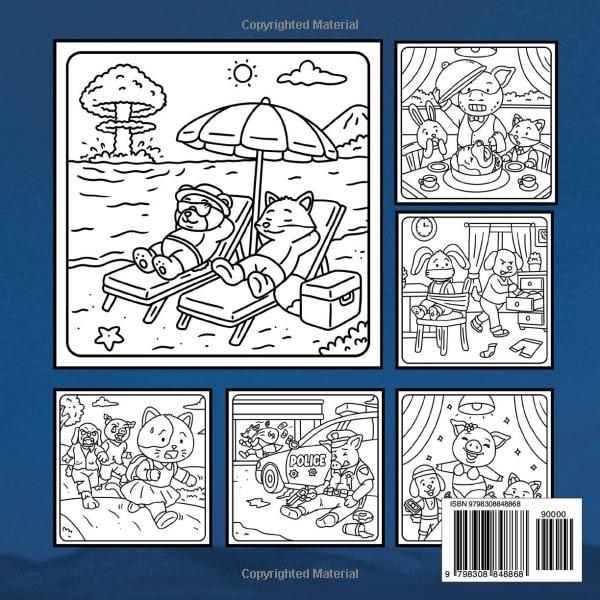 Cozy Crime Scenes: A Parodic Cute and Comfy Coloring Book for Adults – 40 Hand-Drawn Hygge vibes Crime Scenes to Color for Stress Relief: The perfect ... friends who love coloring - but not for kids