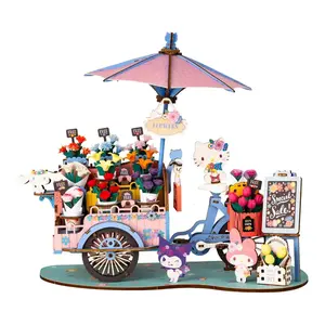 Hands Craft Hello Kitty and Friends Flower Cart Wooden Puzzle Kit