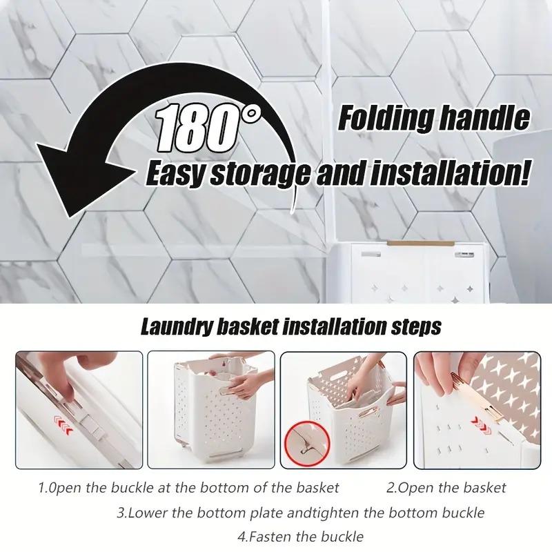 Foldable Rolling Storage Basket with Wheels - Extra-Large Capacity, Wall-Mountable, Space-Saving Organizer Laundry Room, Bedroom, Closet, And Small Spaces Laundry Basket- Stackable And Foldable Storage Bin for Home, Office, And More, Shelf Baskets