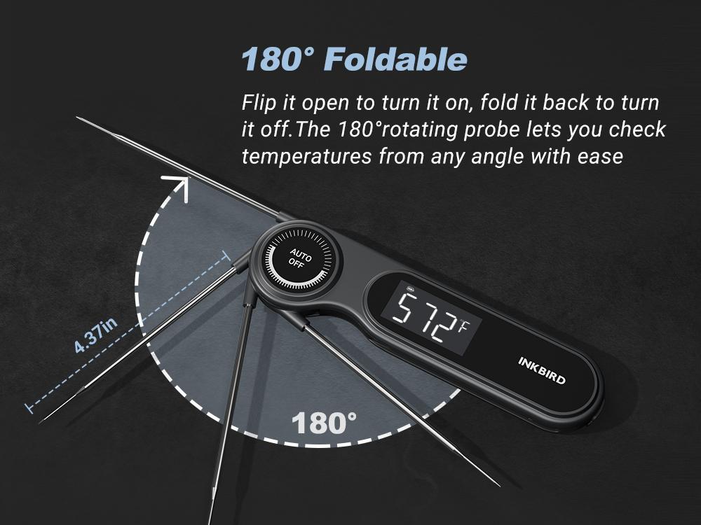 INKBIRD IHT-21K Portable nstant Read Washable Meat Thermometer, IP65 Waterproof, 0.5 Sec Fast Reading, Super Accurate Detection, Handy Food Thermometer for Indoor Outdoor Cooking, BBQ, Baking, Deep Frying, Home Brewing Kitchen