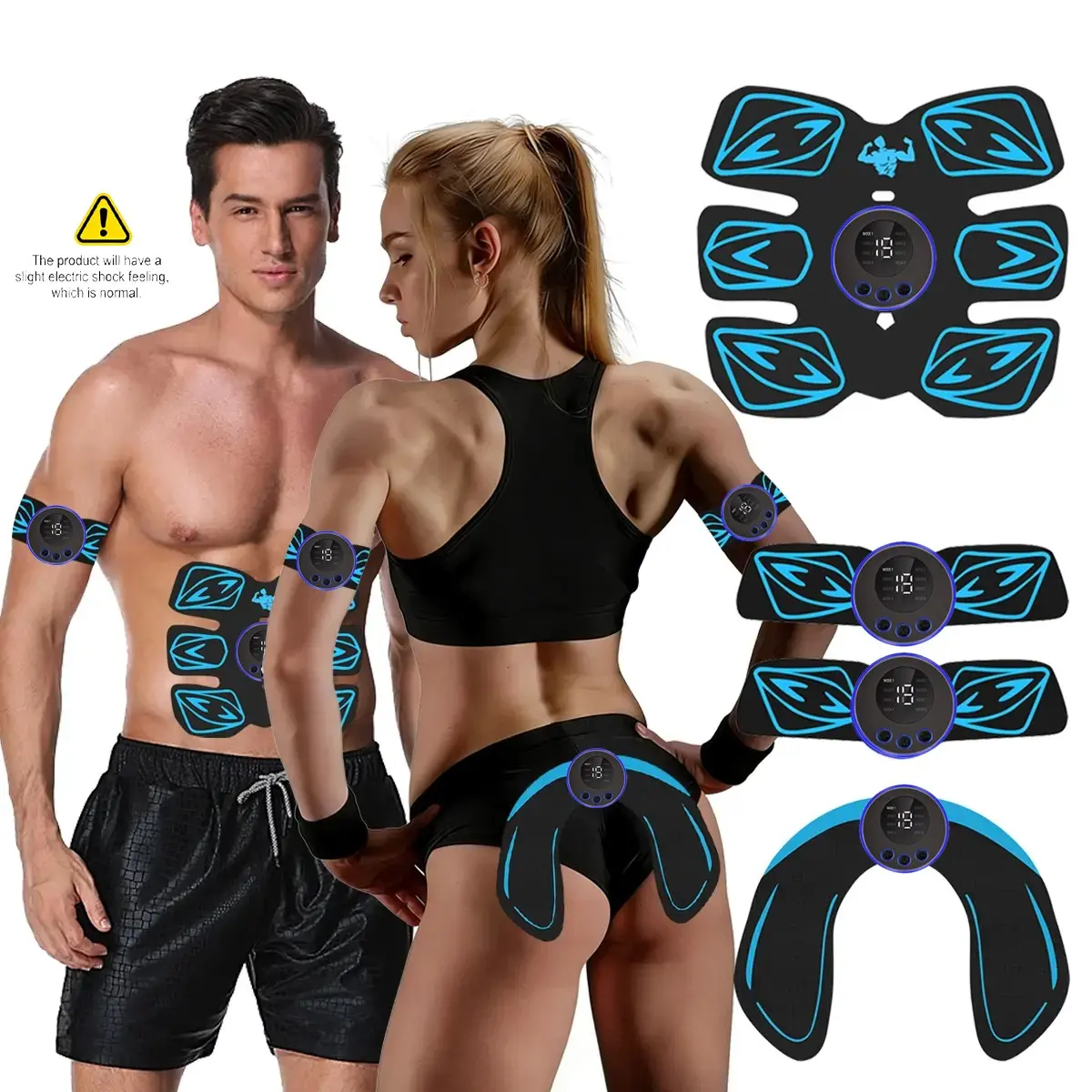 Abdominal Stimulator, Smart Butt Massager, Muscle Training Fitness Equipment, Home Workout Gear, for Men & Women, Stomach Body Sculpting Tool, H818b-4 Model