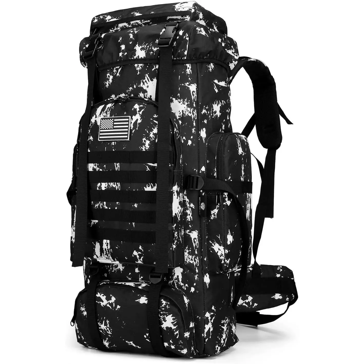 Hiking Tactical Backpack - 70L-100L Expandable 900D Oxford MOLLE Military Rucksack with Adjustable Belt, Waterproof Liner, Disperse Weight Design, High-Capacity for Camping, Trekking, Tactical Stuff, Birthday Gift, All Seasons, Outdoor Backpack, Belted