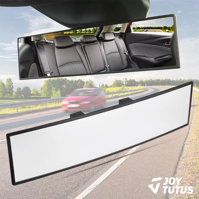 JOYTUTUS 11.81in Universal Panoramic Convex Extended Rear View Mirror - High-Quality Glass Clip-On Vehicle Accessory, Anti-Fall Design, Reversible for Passengers, Easy Installation, Blindspot Gadget, Fits Cars/Trucks, Truck Accessories, Car Interior Decor