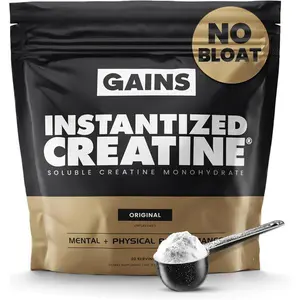 Gains in Bulk Instantized Creatine Monohydrate Powder, Creatine Supplement for Muscle Building, Strength & Performance, 30 Servings