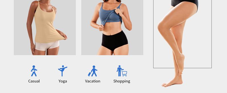 V FOR CITY Women's Basic Scoop Neck Home Tank Tops Adjustable Spaghetti Straps Sleeveless Basic Tops