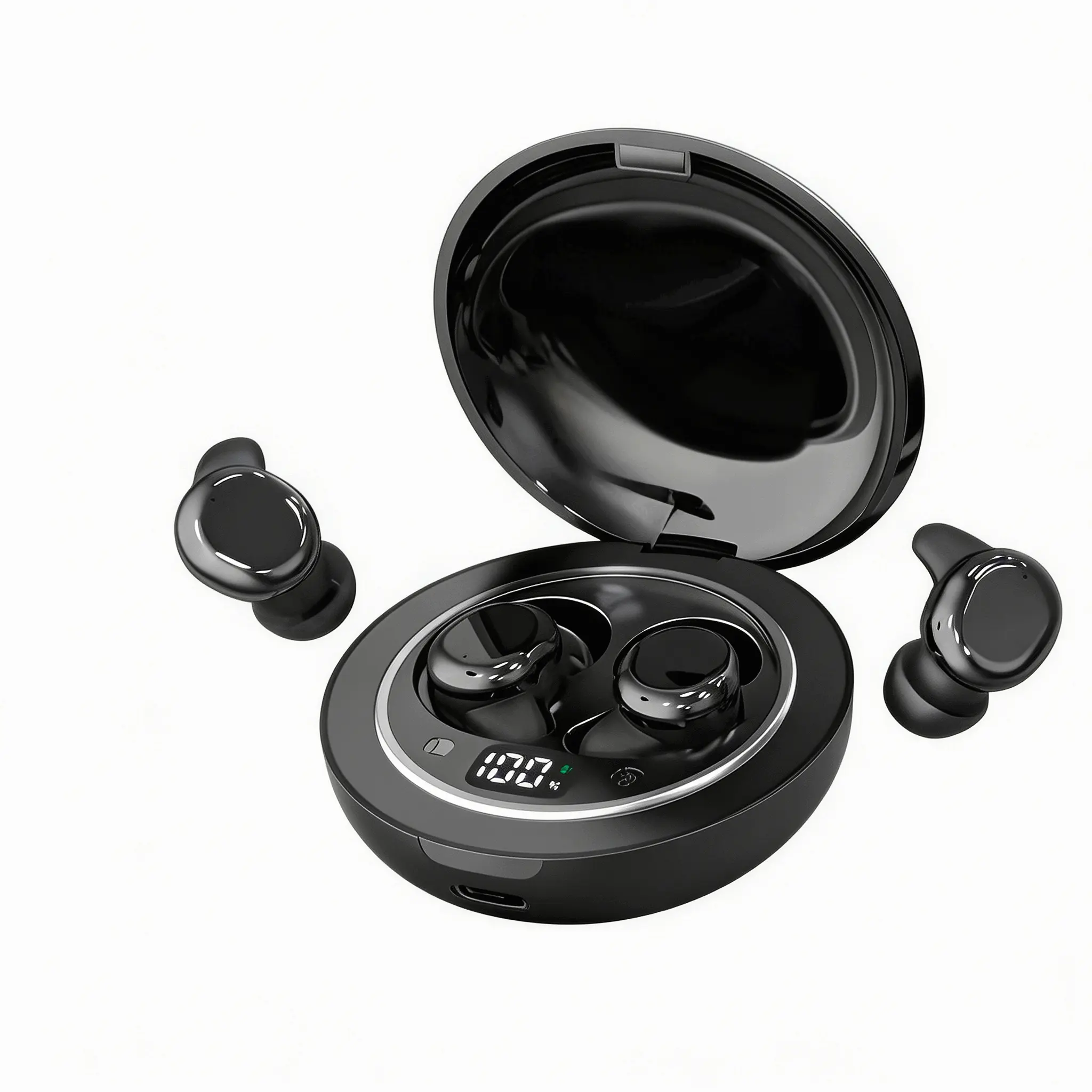Wireless Invisible Sleep Earbuds SK49, Ultra-Mini No-Pressure Silicone Earphones for Side Sleepers, Bluetooth 6.0, LED Digital Charging Case, Anti-Loss App, White Noise Library, CVC Noise Reduction, Touch Control Audio Headset