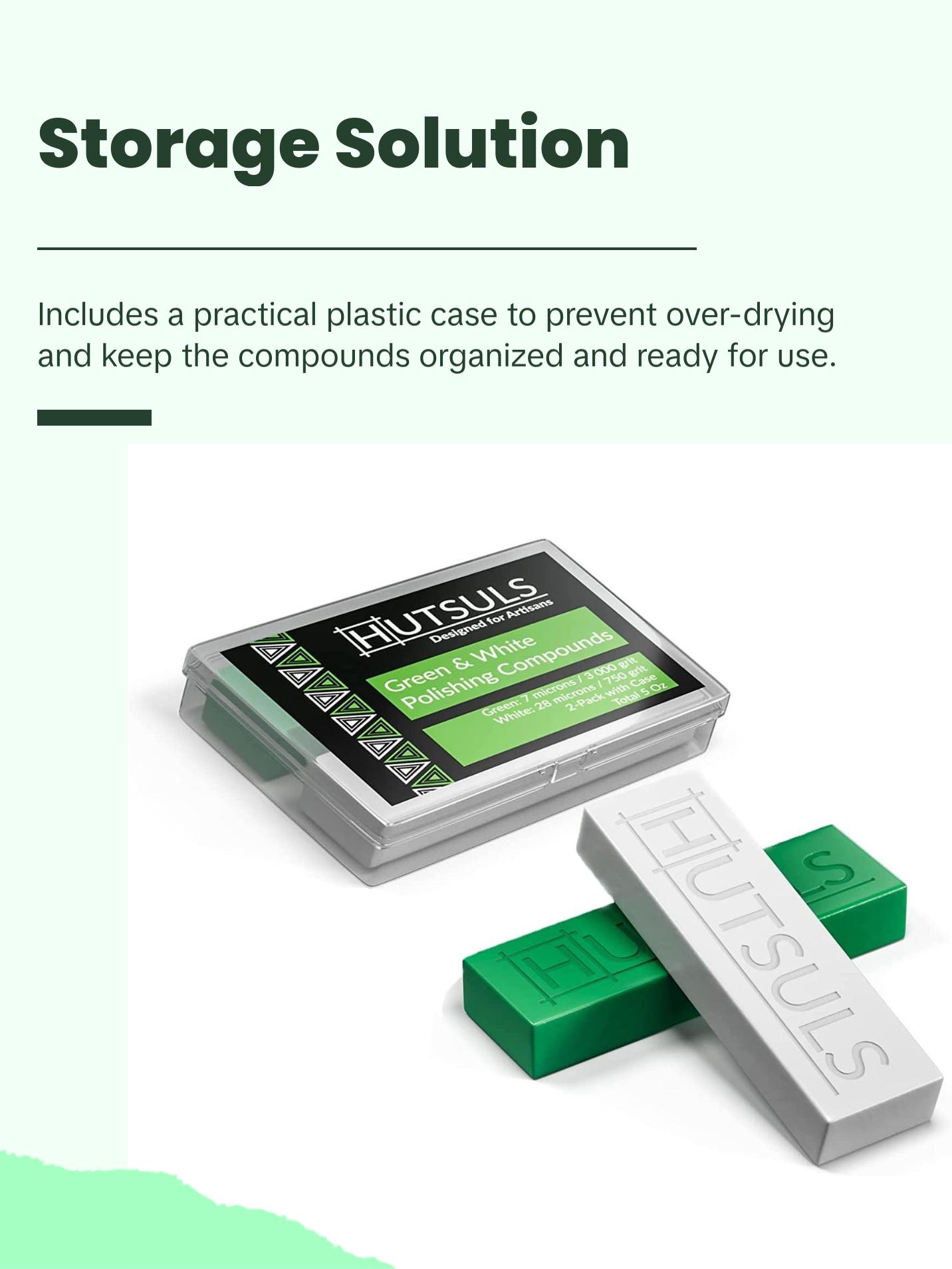 Hutsuls White & Green Strop Compound - Total 5 Oz Get Razor Sharp Edge with Green Honing Compound for Strop, Easy to Use Green & White Stropping Compound for Knives Guide, White Polishing Compound Bar Hutsuls White & Green Strop Compound - Total 5 Oz Get Razor Sharp Edge with Green Honing Compound for Strop, Easy to Use Green & White Stropping Compound for Knives Guide, White Polishing Compound Bar