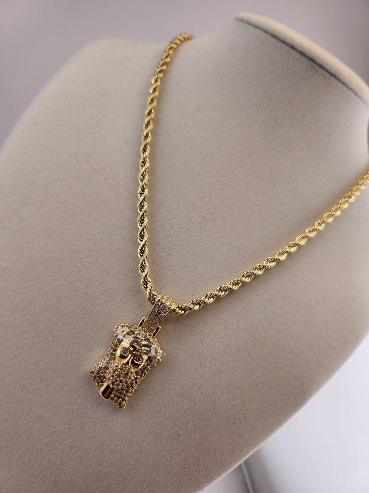 33- Jesús Pendant & Chain in 14K Laminate Gold - Elegant Jewelry Necklace for Men and Women - Perfect Gift Option