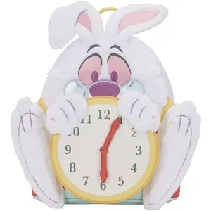 White Rabbit BackPack Loungefly with Adorable Bunny Design and Functional Clock Feature