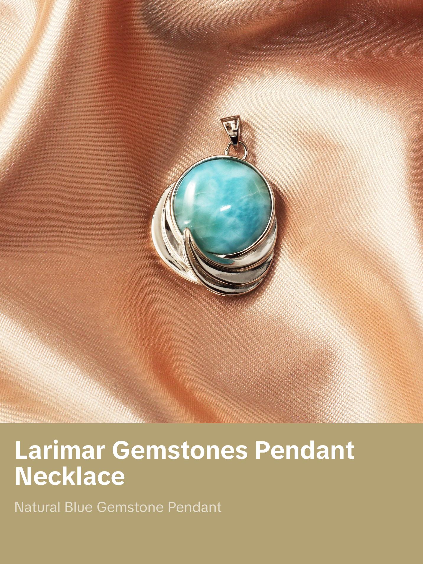 Larimar Gemstones Necklace Pendant