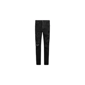 Slim Fit Jeans Low Rise With Slim Leg "Black Oil Spill" P001 BOP