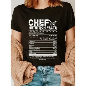 100% Cotton Chef Nutrition Facts T-Shirt Chef Tee Gift For Chefs T-Shirt