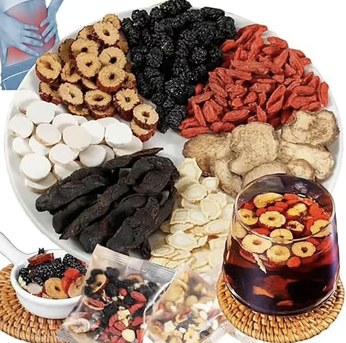 Ginseng Eight Treasure Tea CombinationScented Tea RedDate Wolfberry Tea Men's Tea HealthTea Mulberry Herbal Formula Health Tea Kidney Tea Formula