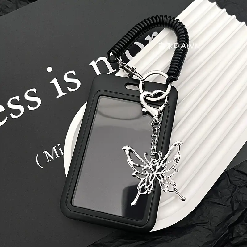 Kpop Photocard Holder Butterfly Pendant, 3 Inch Photocards Case, ID Cards Package Holder, Card Keychain, Idol Photocard Sleeves, Badge Holder, Plastic Id Badge Holder, Badge Accessories