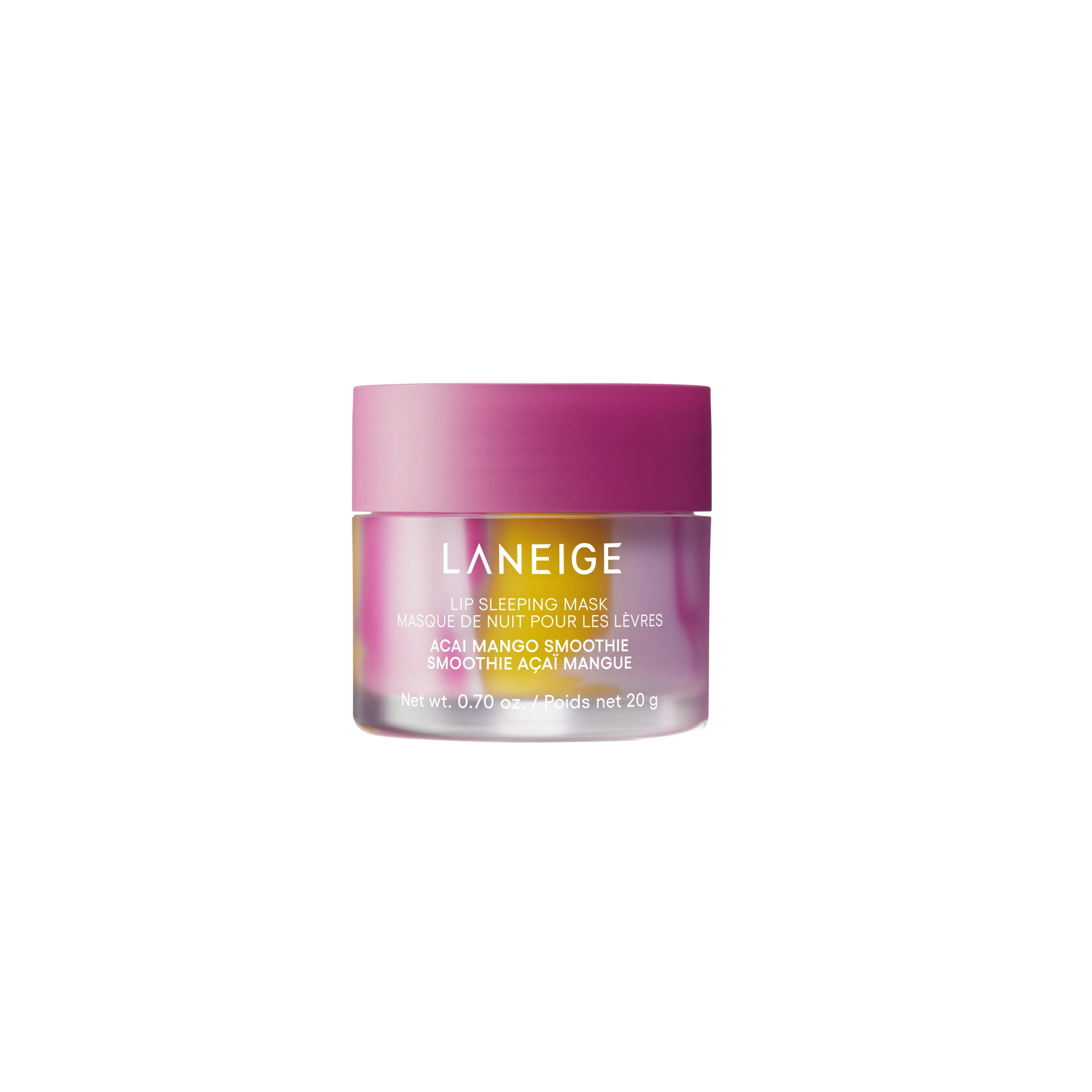 LANEIGE Lip Sleeping Mask Acai Mango Smoothie, Hydrating and Nourishing Lip Mask, Korean Lip Care, Infused with Vitamin C, Murumuru, & Shea Butter