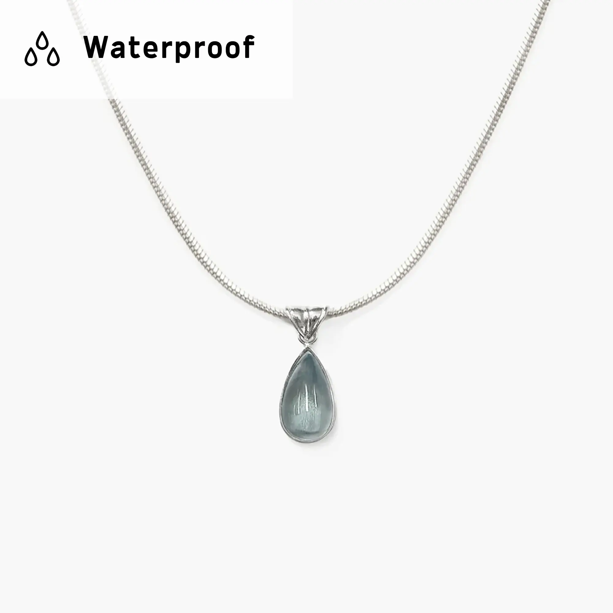 en route Waterdrop Necklace in Marine Blue, Waterproof Ocean-inspired Design, Lightweight Durable Daily Necklace for Casual or Layered Looks #SpringStatements