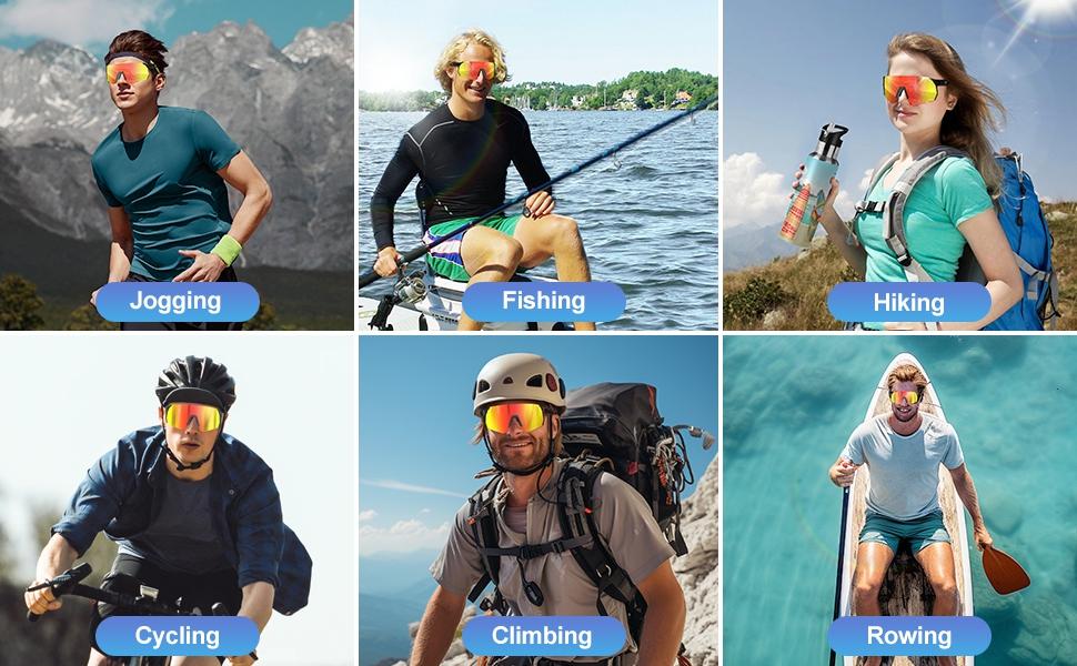 Photochromic Lens Sunglasses - UV Reactive Sports Glasses TR90 Nylon Frame Adjustable Tint Unisex Design Ideal for Cycling Running Outdoor Activities