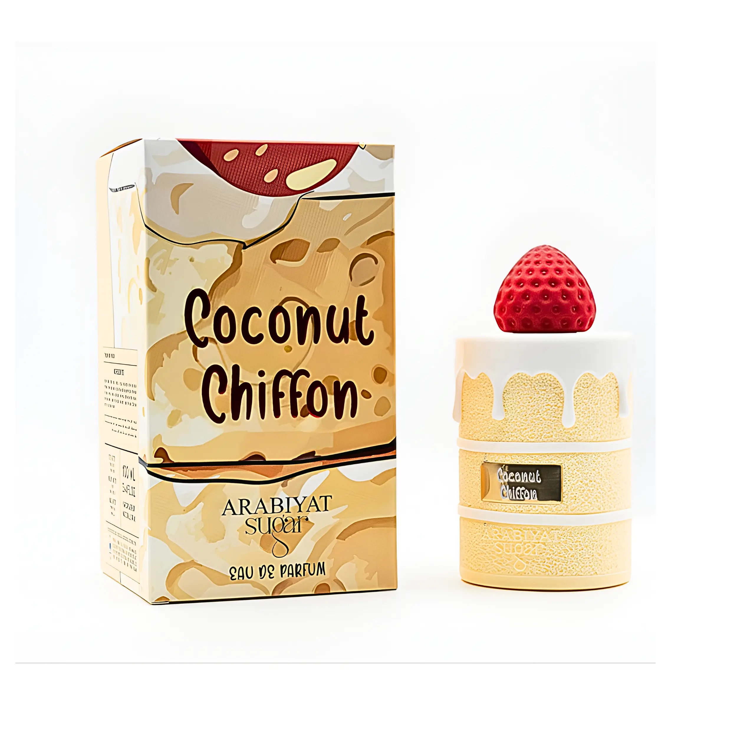 Arabiyat Sugar Coconut Chiffon Eau De Parfum with Creamy Coconut, Vanilla & Jasmine | Unisex Gourmand Arabian Cologne for Adults | 3.4 Fl Oz, Coconut Scented