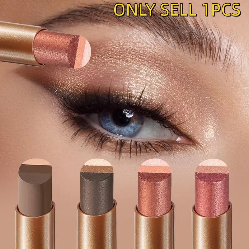 3-in-1 Easy Eyeshadow Stick for Beginners,SmudgeProof in Seconds, One-Stroke Application,Creamy Shimmer Trio Long Lasting Eyeshadow Stick Waterproof Longwear Liquid Eyeliner Color Changing Lip Oil Trio Waterproof Shiny Diamond Eyeshadow