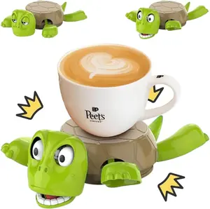 Peet's Coffee Cute Turtle Design Cup Holder 1 Count Creative Animal Design Coaster Desktop Decoration for Home Office Funny Gift for Friends arc trainer camping accessories