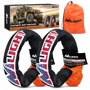 Nilight Synthetic Soft Shackle (56,000 LBS Breaking Strength) 1/2 Inch x 24 Inch 2PCS with Extra Sleeves for Sailing SUV Off Road Towing UTV ATV Trucks 4x4 Rope Heavy Duty dealsforyoudays