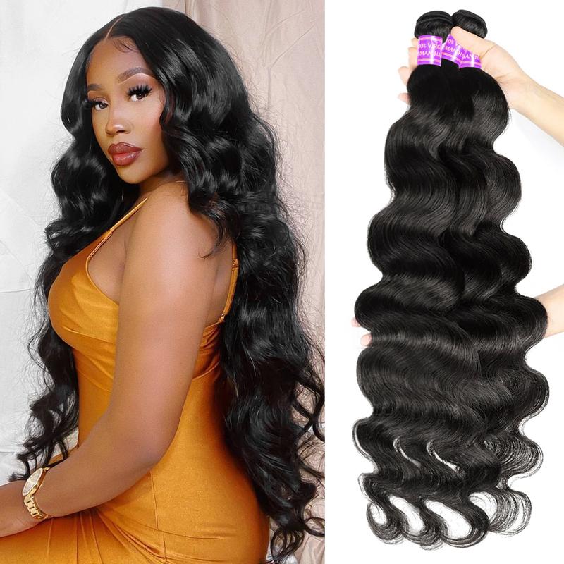 AMA Raw Body Wave Bundles 15A Grade Unprocessed Human Hair Bundles With Closure 2x6 Inch Quick Weave Extensions