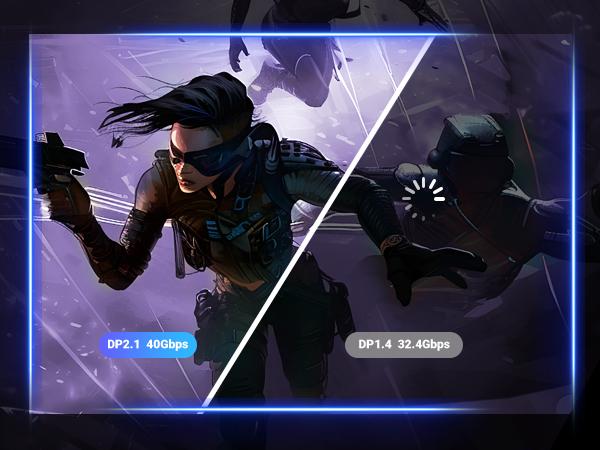 UGREEN 16K DisplayPort Cable 2.1 [VESA Certified] DP2.1 40Gbps Support 8K@240Hz 4K@240Hz HDR, HDCP, DSC 1.2a, Braided Display Port Cable Cord Compatible FreeSync G-Sync Video Card Monitor, 6.6FT