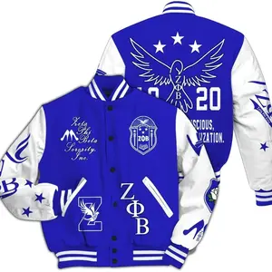 Zeta Phi Beta Varsity Jacket, Zeta Blue Conscious In Community Jacket 1920 Sorority Jacket 345 ZX5
